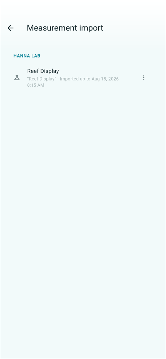 Measurement import source picker